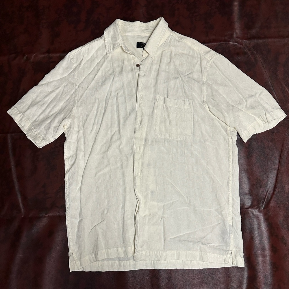 Men's Vintage Button Up Cream Shirt